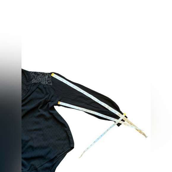 Free People Blouse Womens Canyon Rose Hi-Lo black button down embroidered Size S - Picture 7 of 11